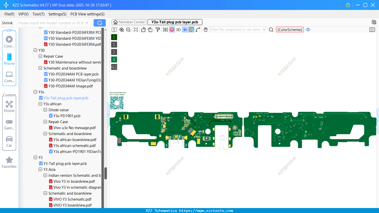VIVO Y3s-Tail Plug Pcb Layer